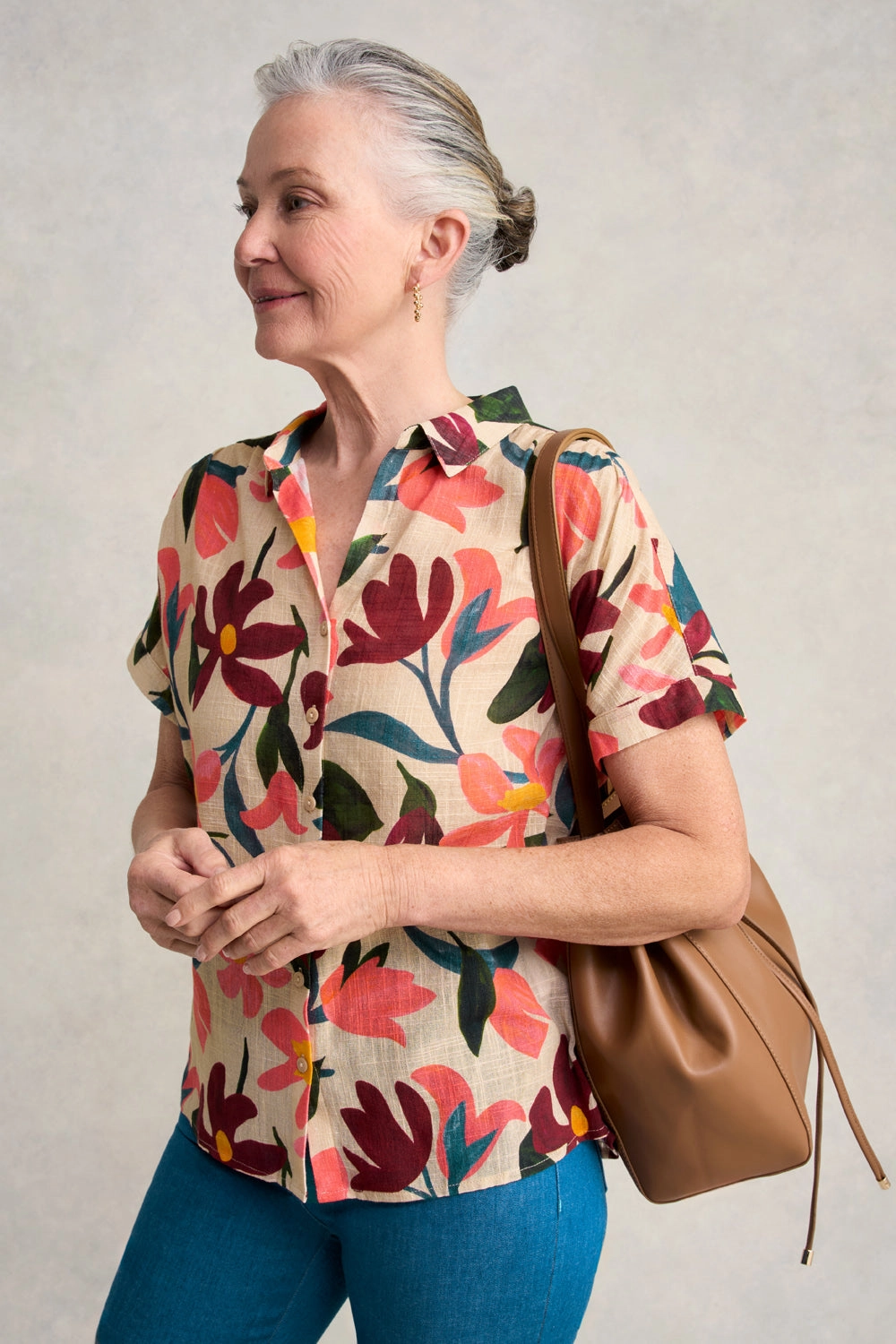 Printed Gauze Shirt - Joyful Floral