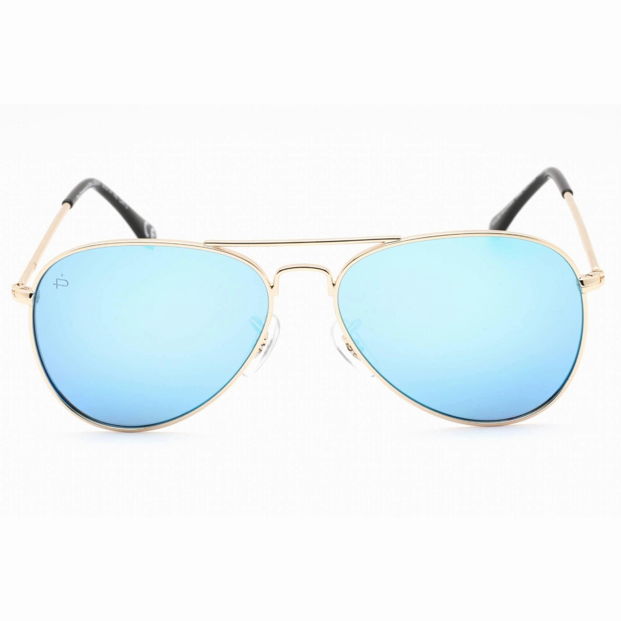 Prive Revaux Women's Sunglasses - Aviator | Commando Mini Champagne Gold/Blue Mirror
