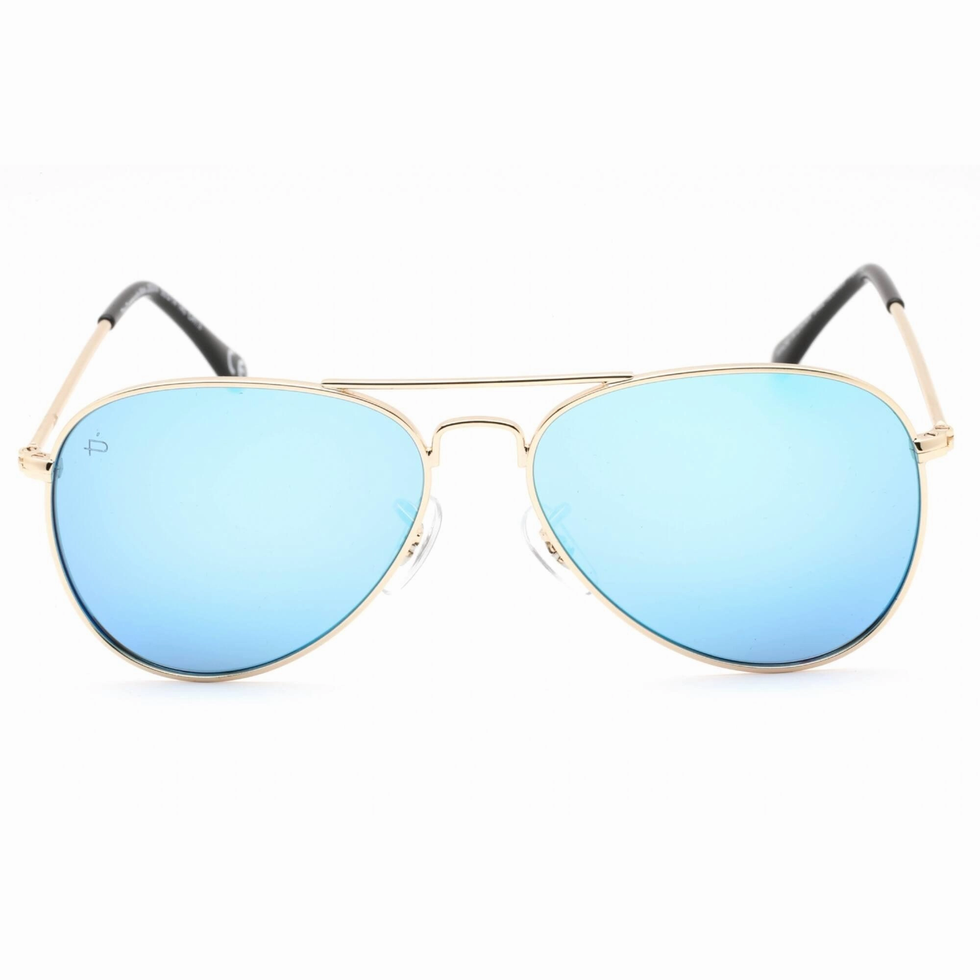 Prive Revaux Women's Sunglasses - Aviator | Commando Mini Champagne Gold/Blue Mirror