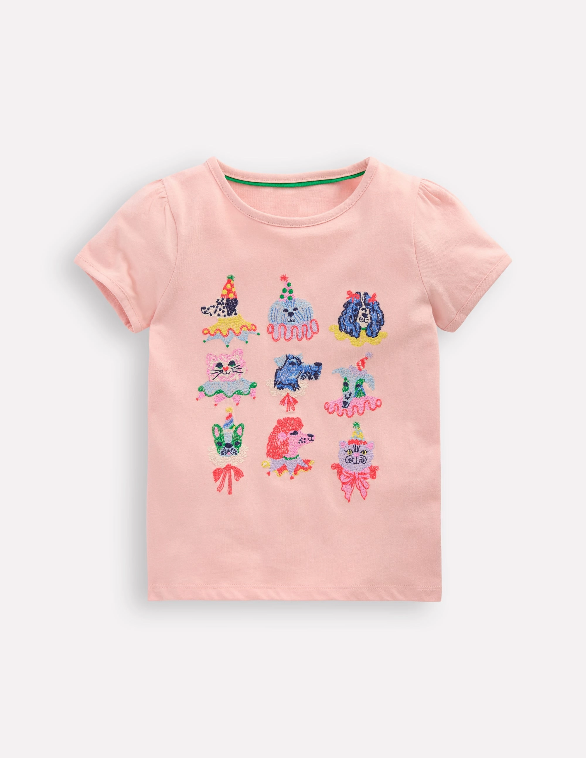 Puff Sleeve Superstitch Top-Chalk Pink Circus Pets