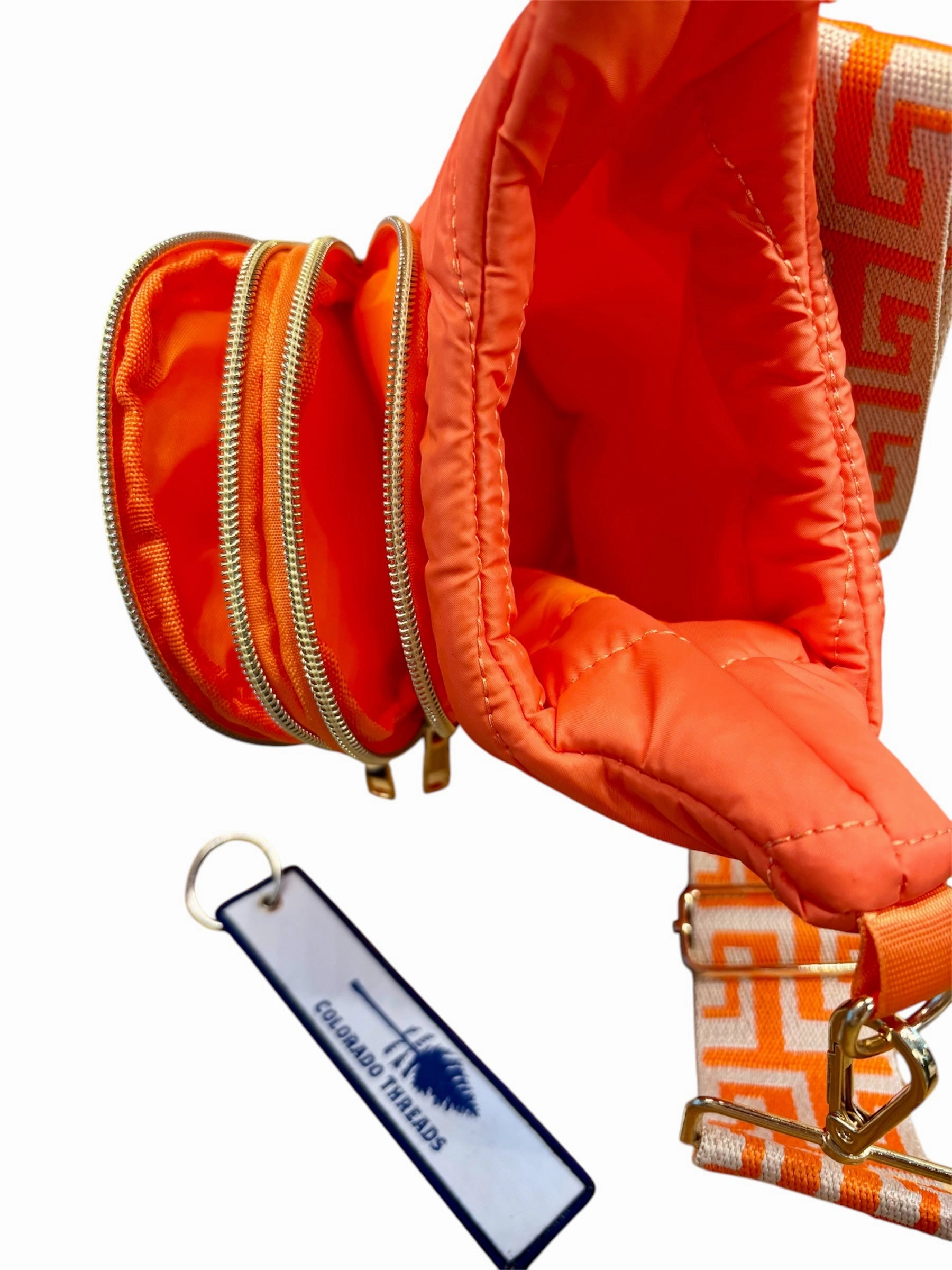 Quilted Quench Puffy Bottle Tote - ORANGE
