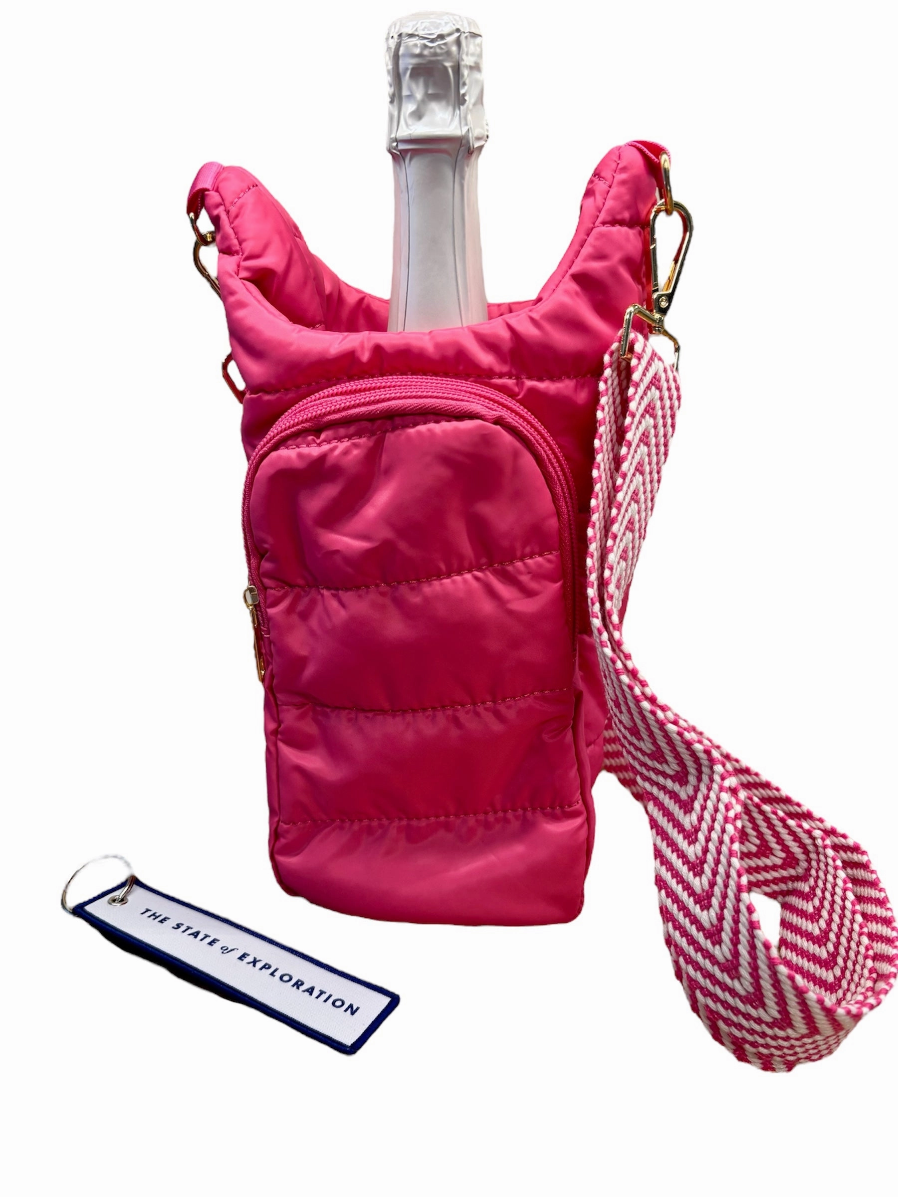 Quilted Quench Puffy Bottle Tote - PINK