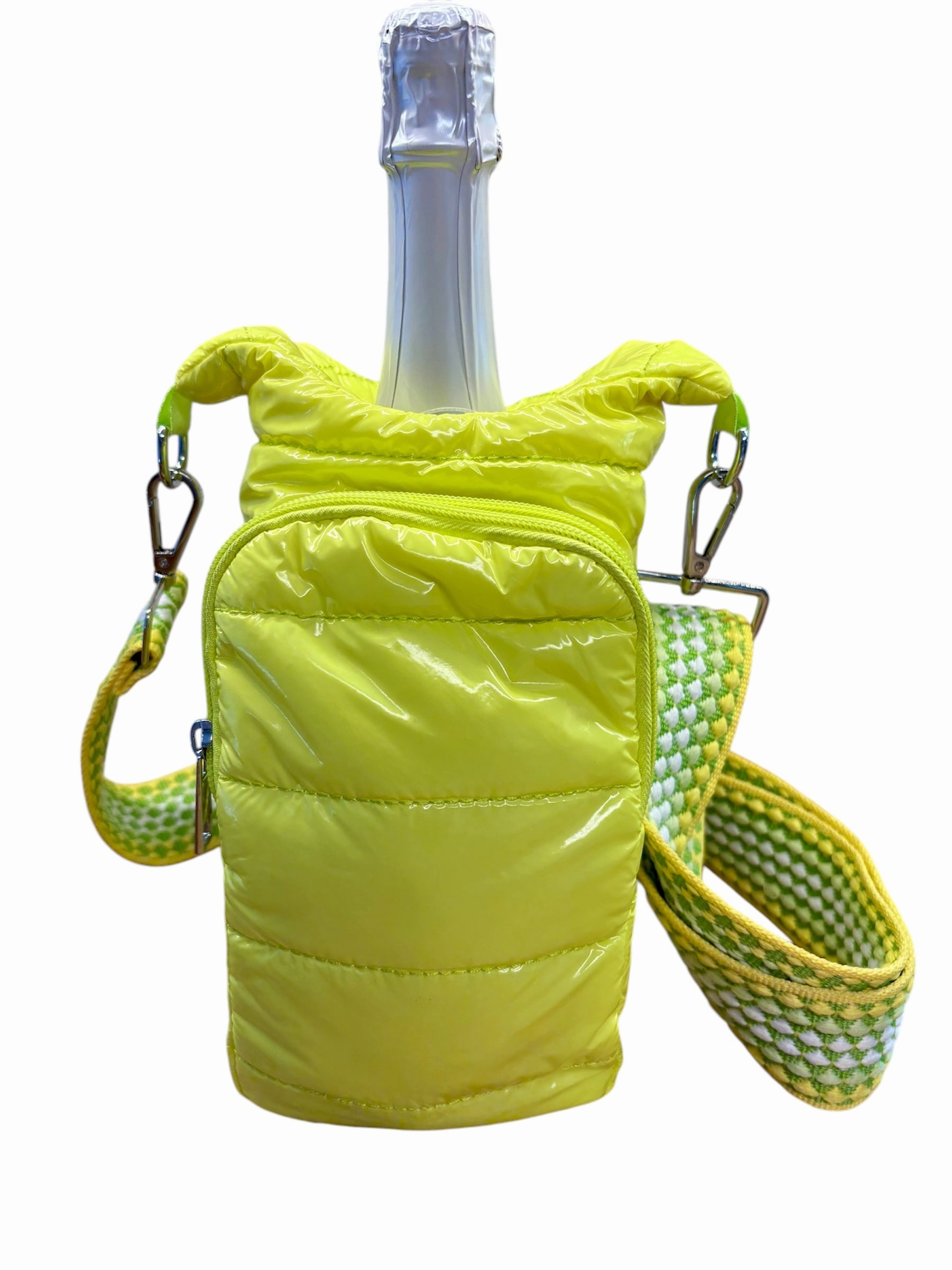 Quilted Quench Puffy Bottle Tote - YELLOW