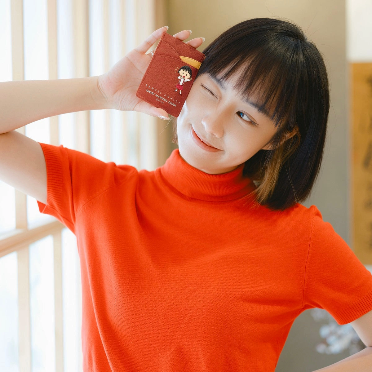 Samuel Ashley x Chibi Maruko Chan Leather Card Holder