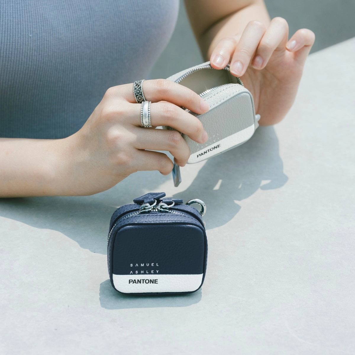 Samuel Ashley x Pantone Leather Key Chain Pouch
