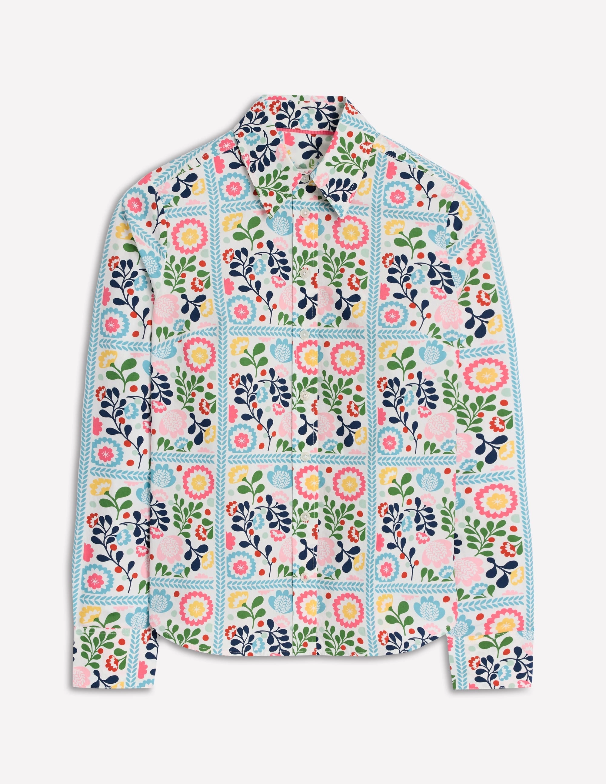 Sienna Cotton Shirt-Multi. Vine Tile