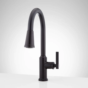 Signature Hardware SHXCGF107MB Greyfield 1.8 GPM Single Hole Pull Down Kitchen Faucet, Matte Black