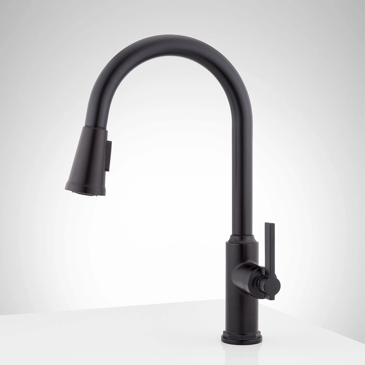 Signature Hardware SHXCGF107MB Greyfield 1.8 GPM Single Hole Pull Down Kitchen Faucet, Matte Black