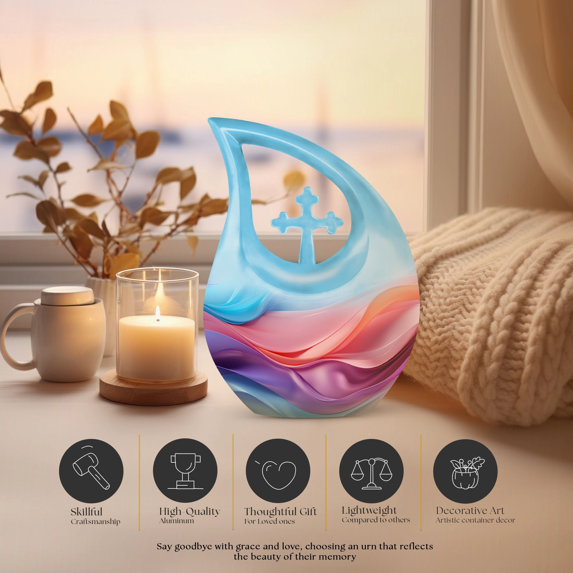 Silken Waves Mini Urn: An Elegant Memorial Urn