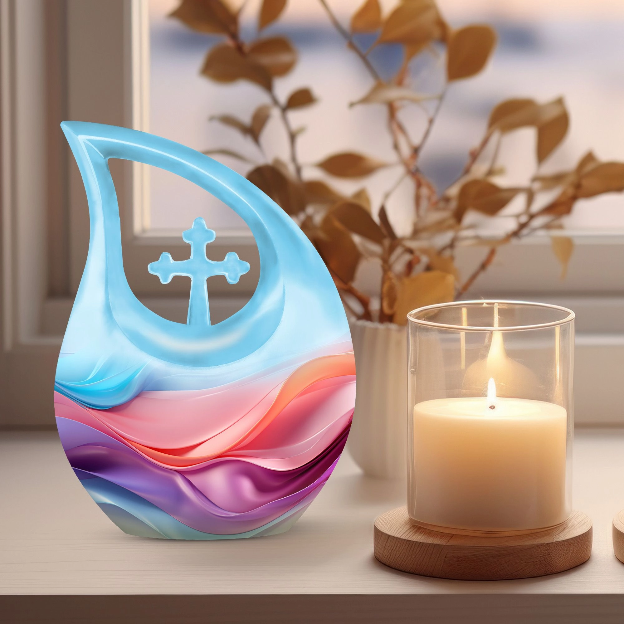 Silken Waves Mini Urn: An Elegant Memorial Urn