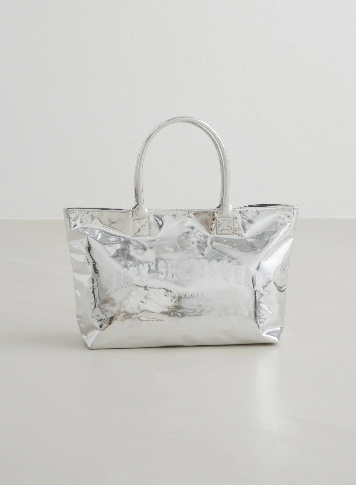 Silver Chrome Tote Bag