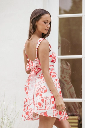 Sloan Mini Dress - Red Print