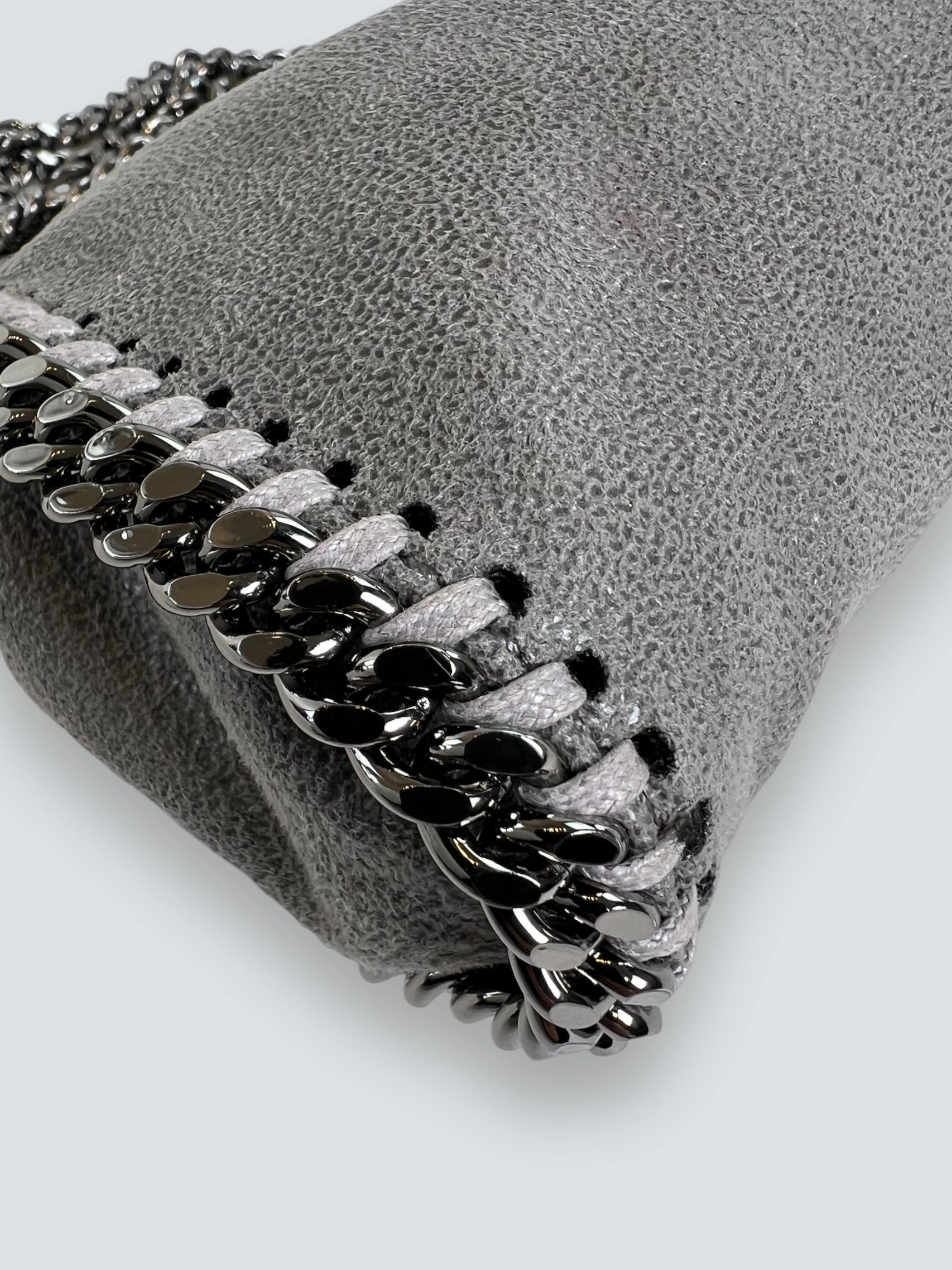 Stella McCartney Grey Tiny Faux Suede Falabella Crossbody
