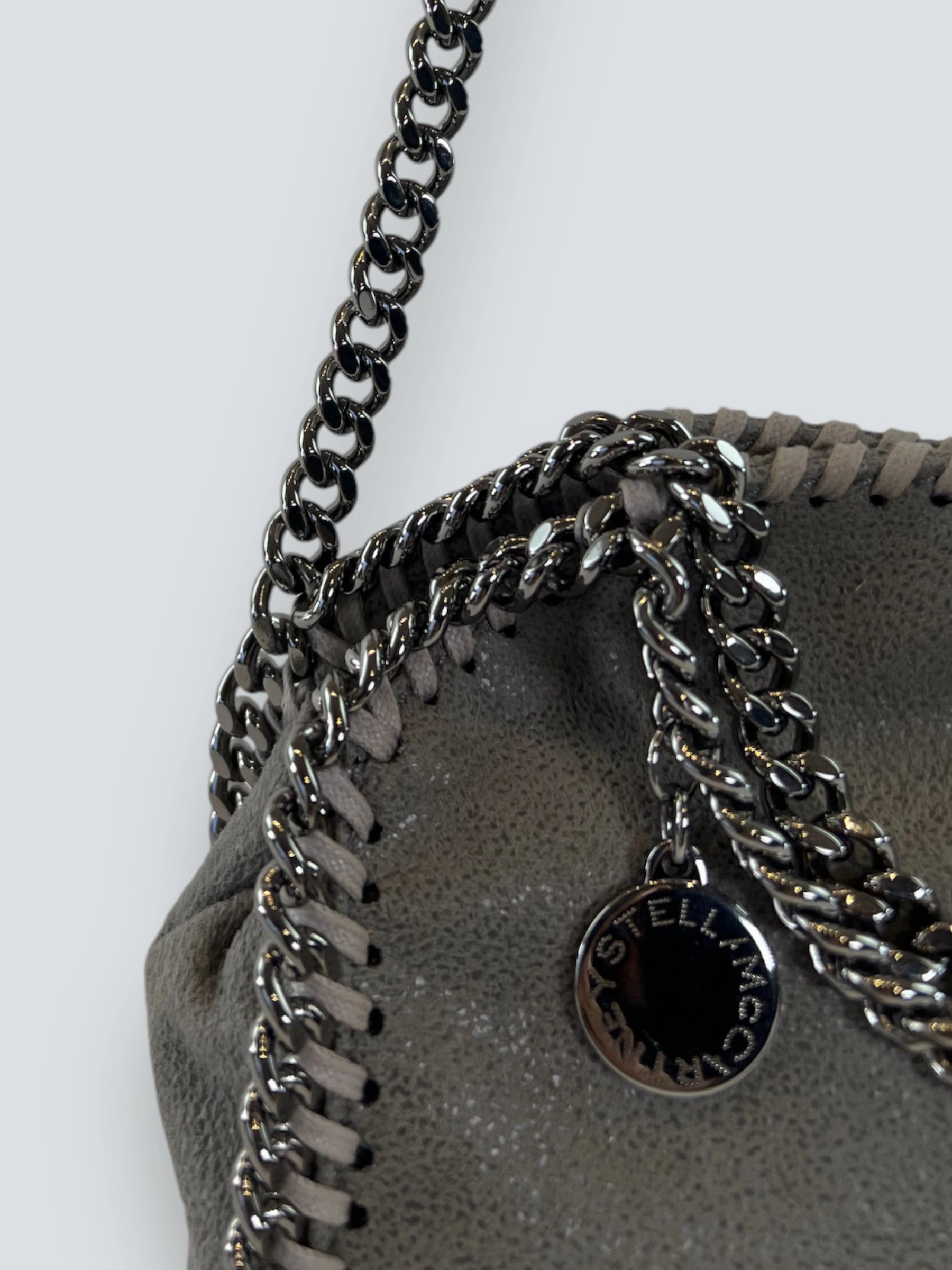 Stella McCartney Grey Tiny Faux Suede Falabella Crossbody