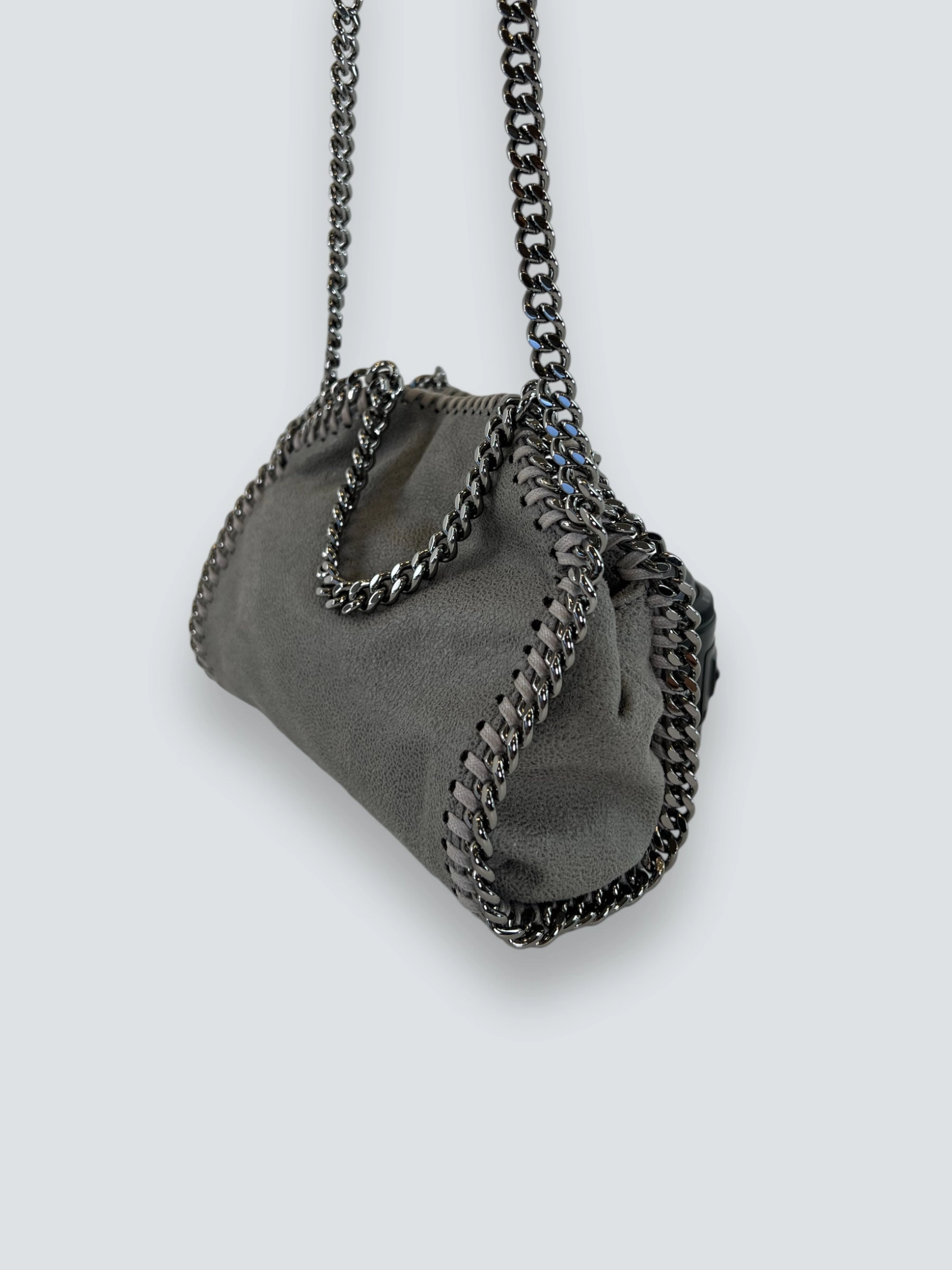 Stella McCartney Grey Tiny Faux Suede Falabella Crossbody