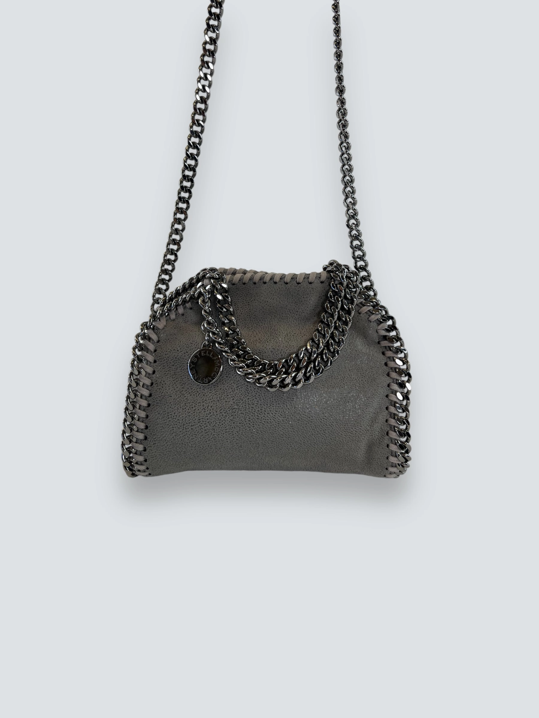 Stella McCartney Grey Tiny Faux Suede Falabella Crossbody