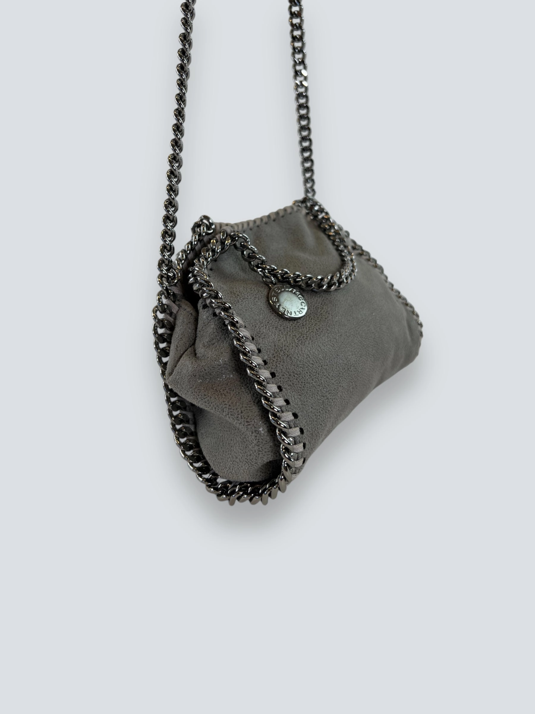 Stella McCartney Grey Tiny Faux Suede Falabella Crossbody