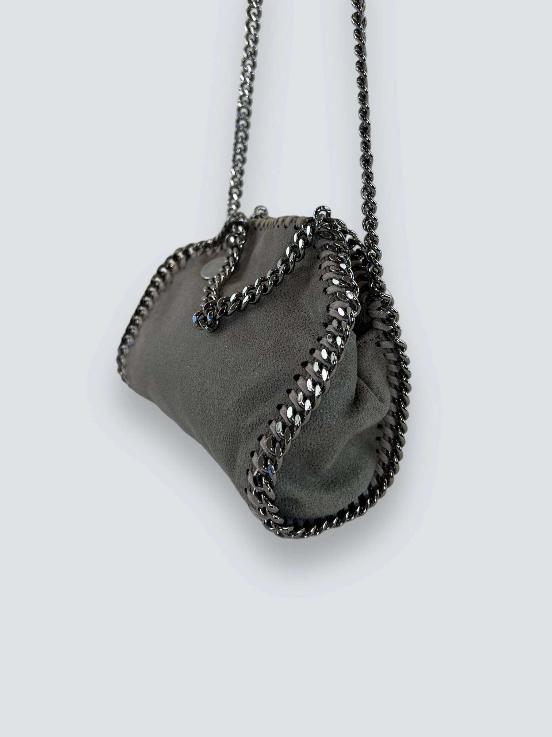 Stella McCartney Grey Tiny Faux Suede Falabella Crossbody