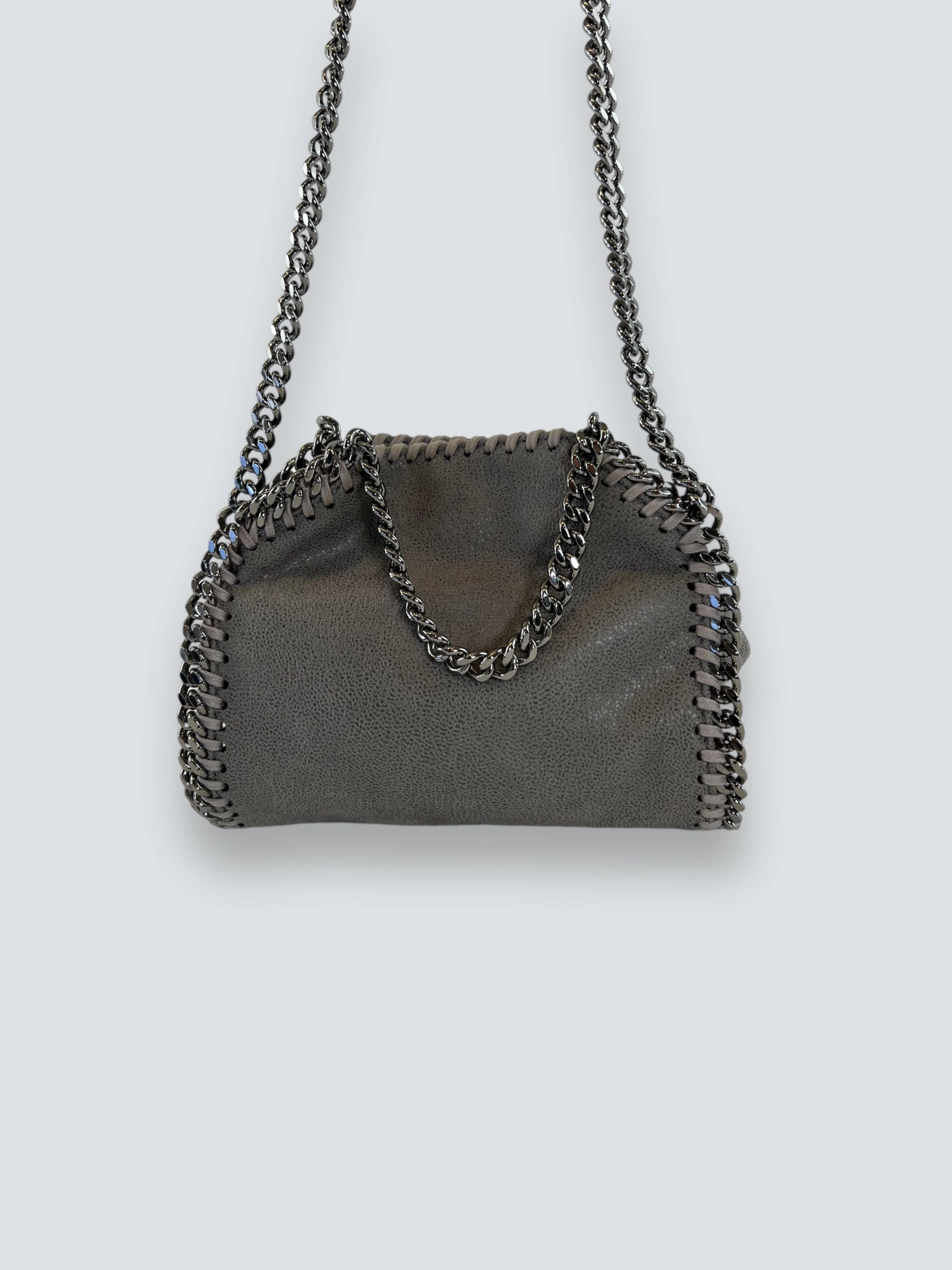 Stella McCartney Grey Tiny Faux Suede Falabella Crossbody