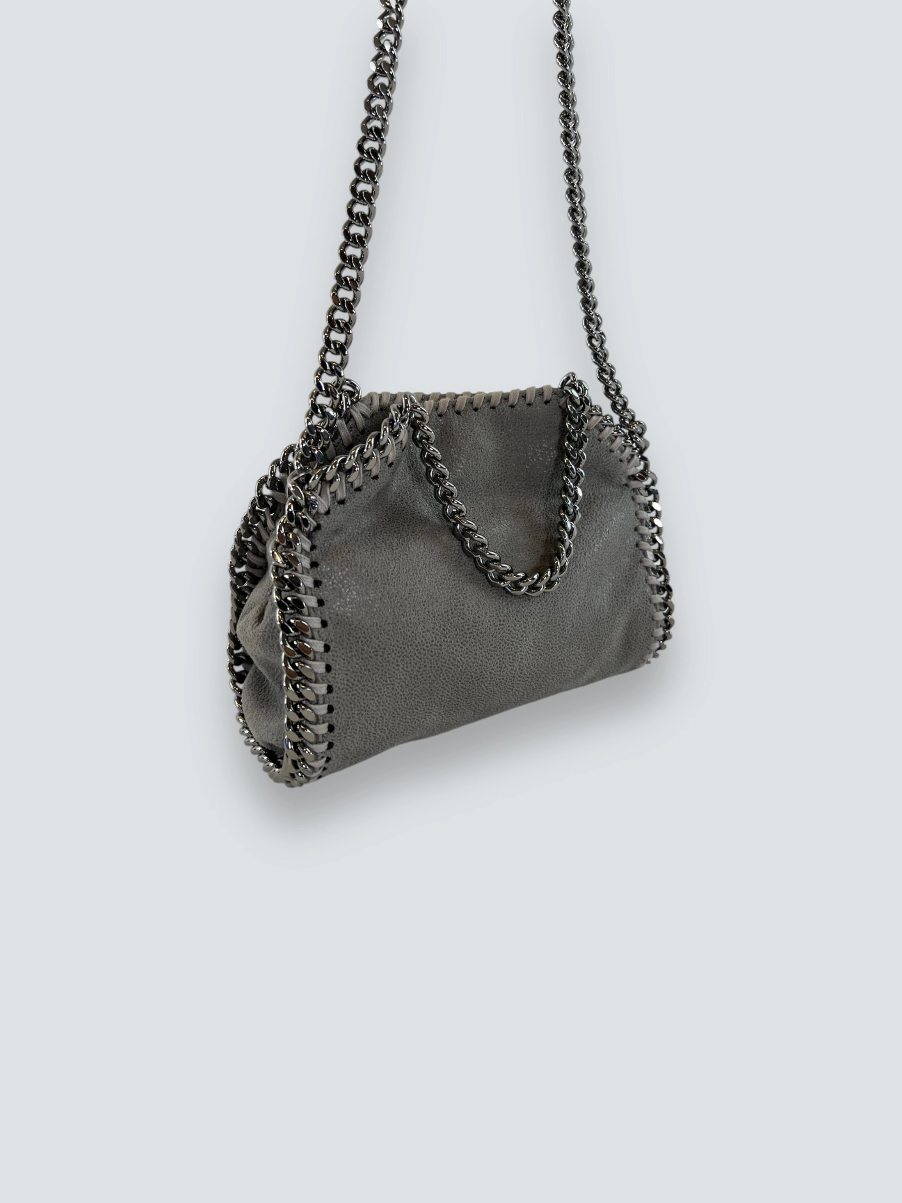 Stella McCartney Grey Tiny Faux Suede Falabella Crossbody