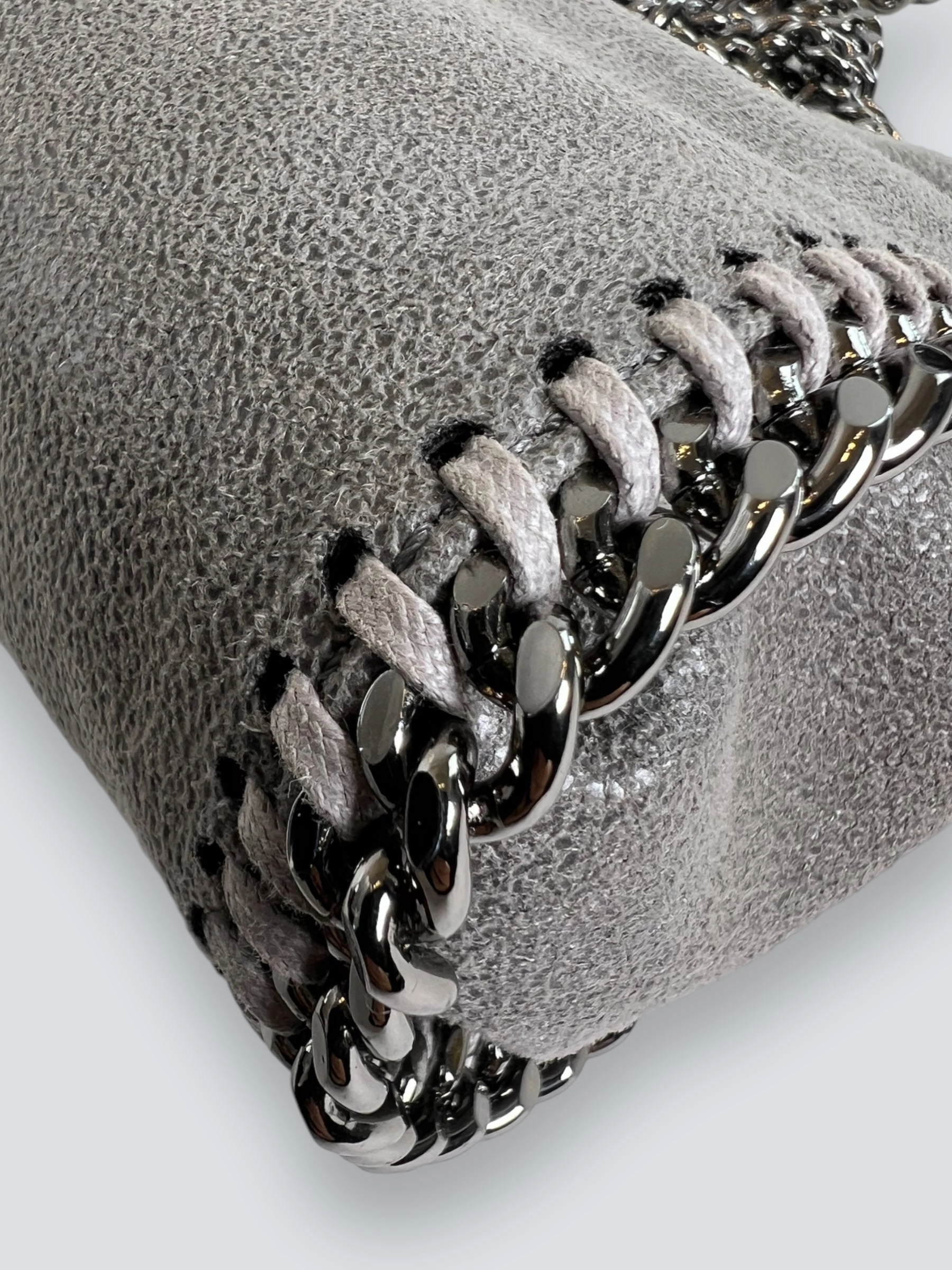 Stella McCartney Grey Tiny Faux Suede Falabella Crossbody