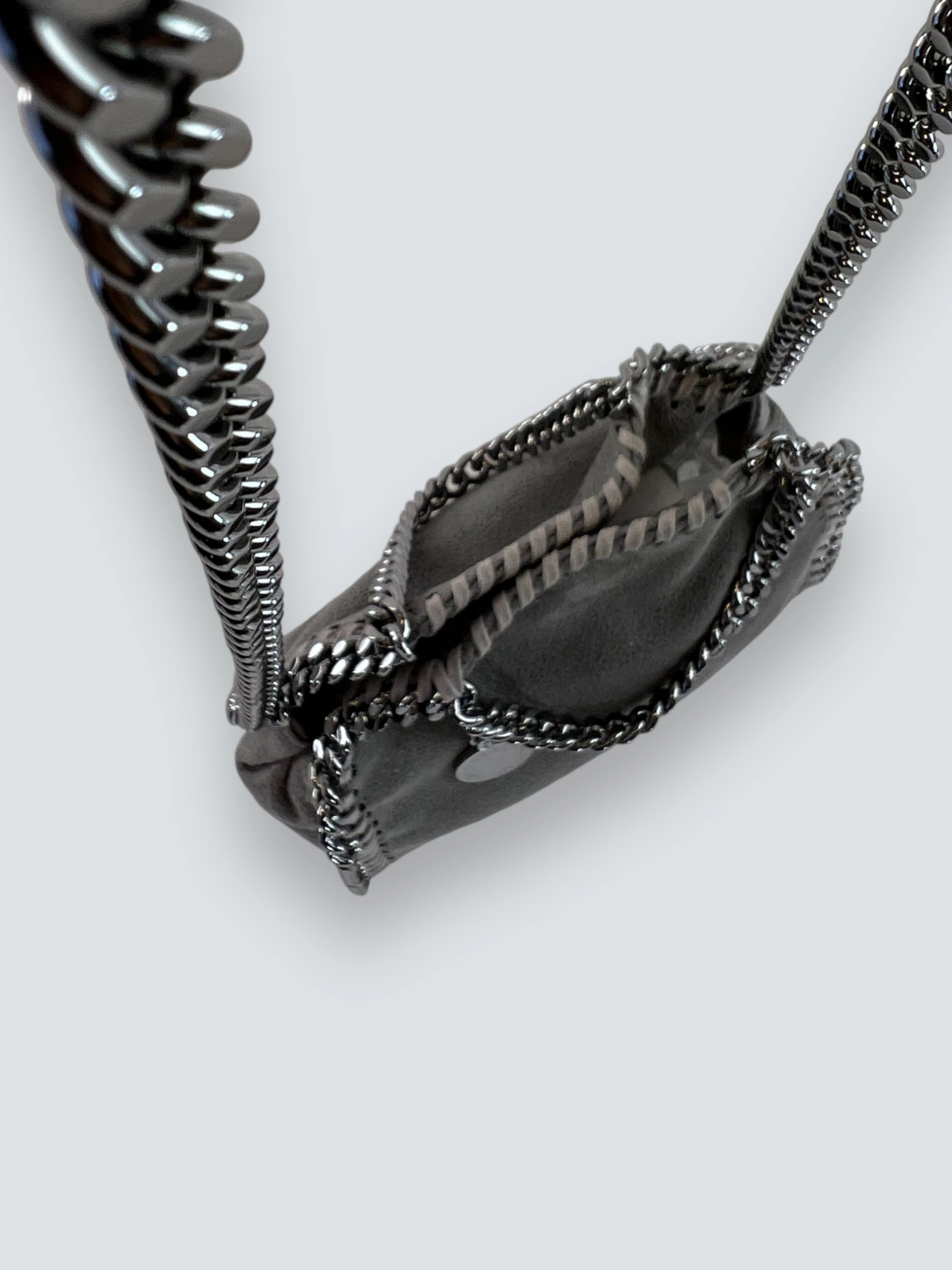 Stella McCartney Grey Tiny Faux Suede Falabella Crossbody