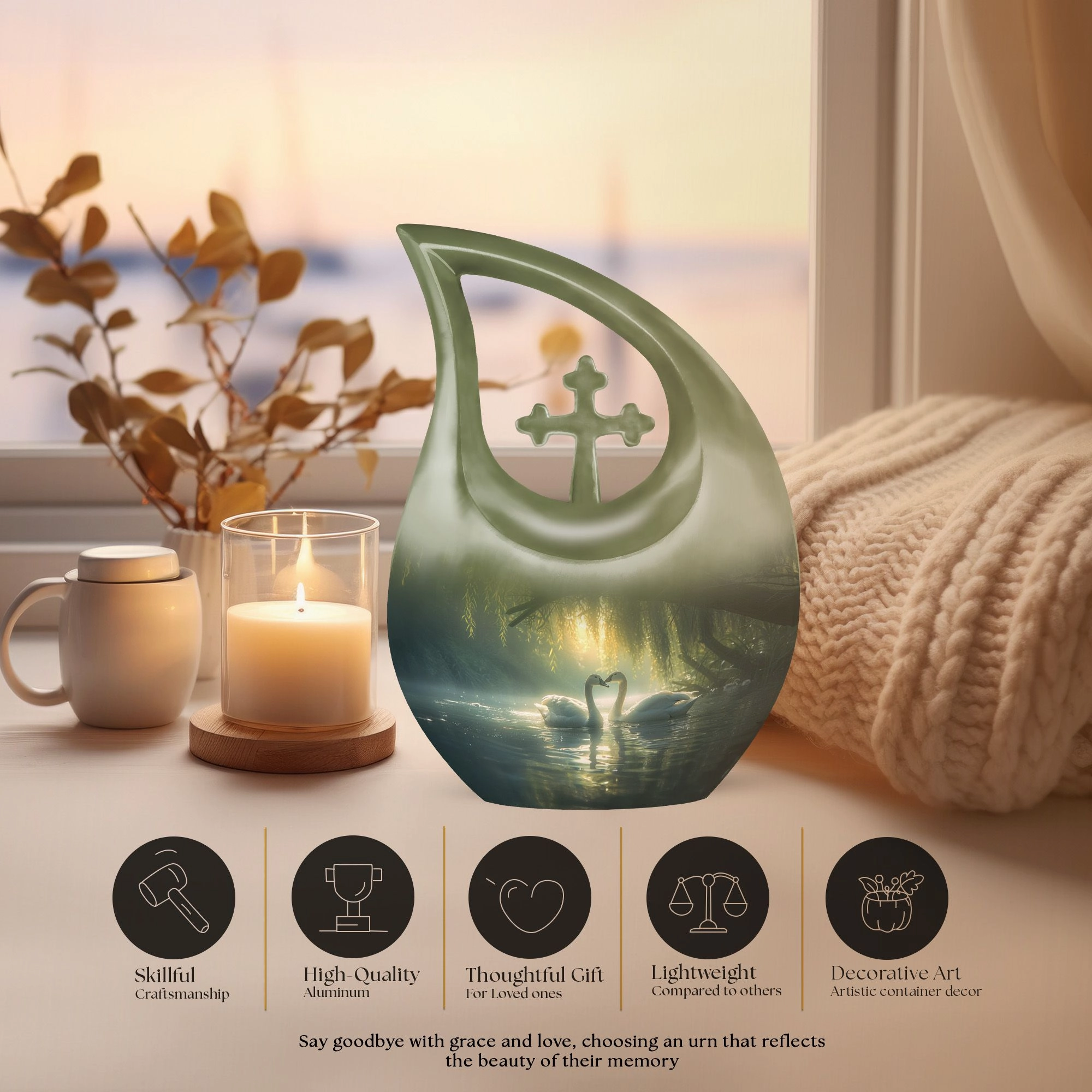 Swan Mini Urn - A Touching Tribute for Lasting Memories