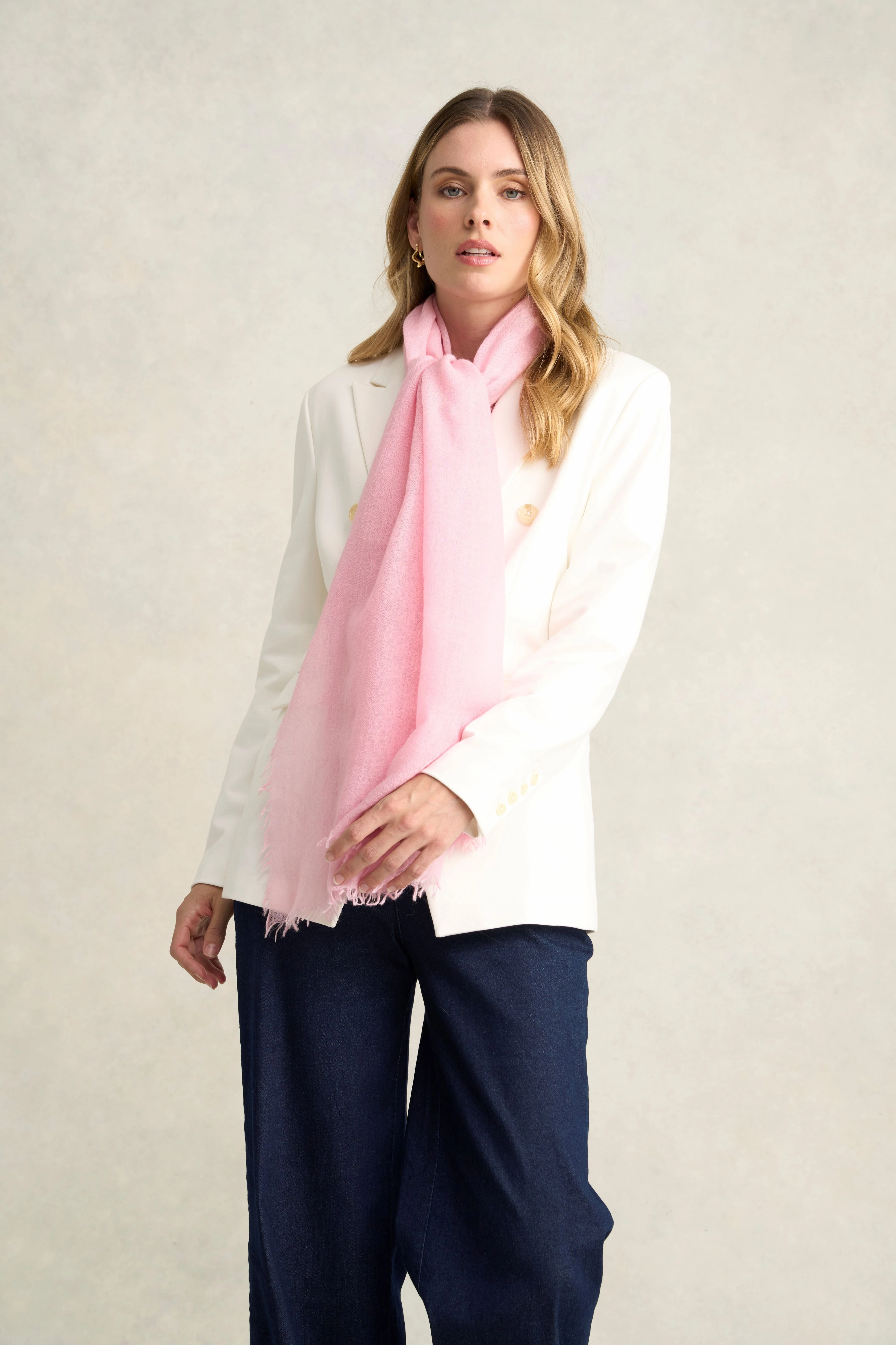 Textured Solid Scarf - Pink