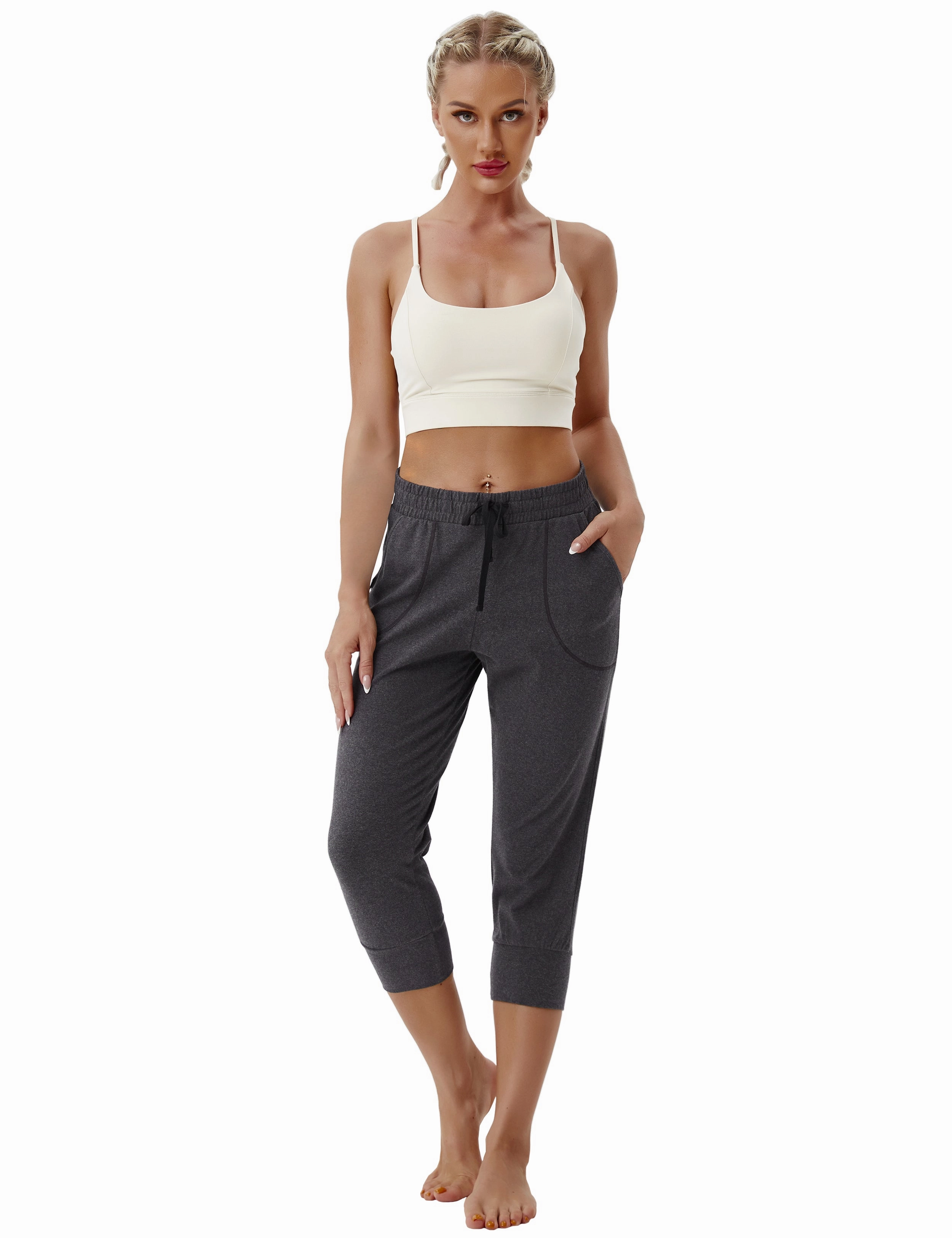 Training Crop Joggers heathercharcoal