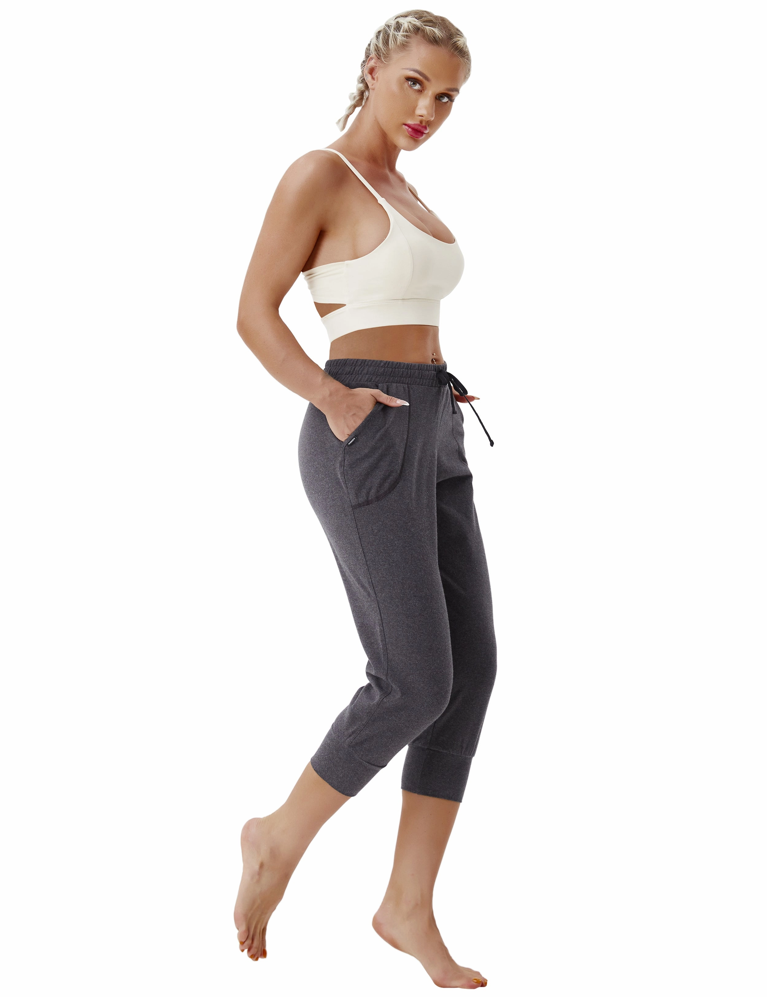 Training Crop Joggers heathercharcoal