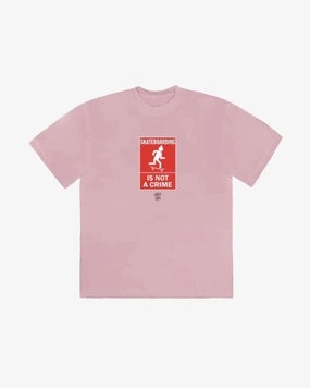 TRAVIS SCOTT CACTUS JACK NOT A CRIME PINK TEE