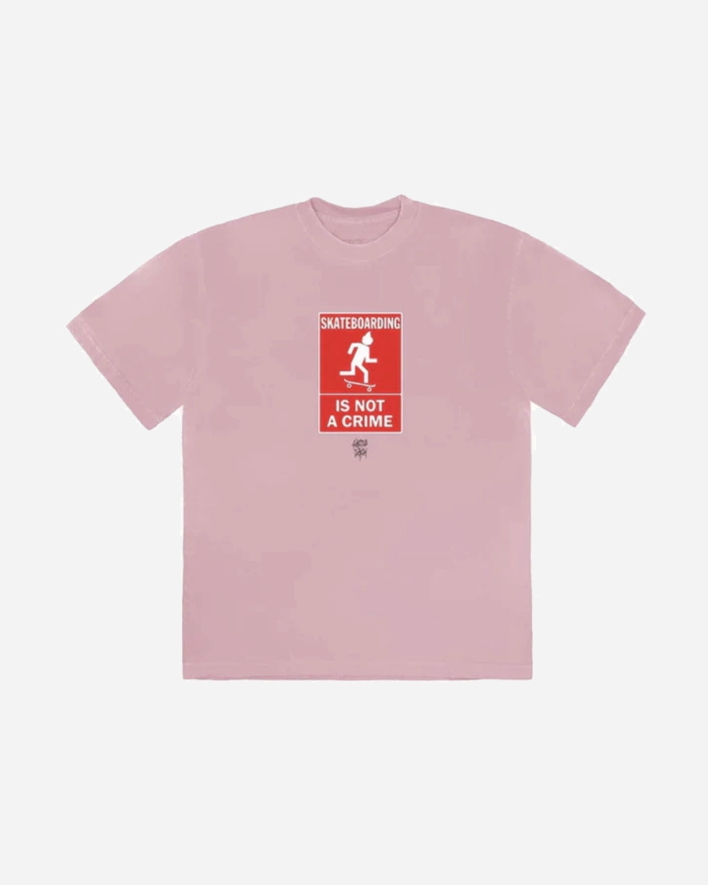 TRAVIS SCOTT CACTUS JACK NOT A CRIME PINK TEE