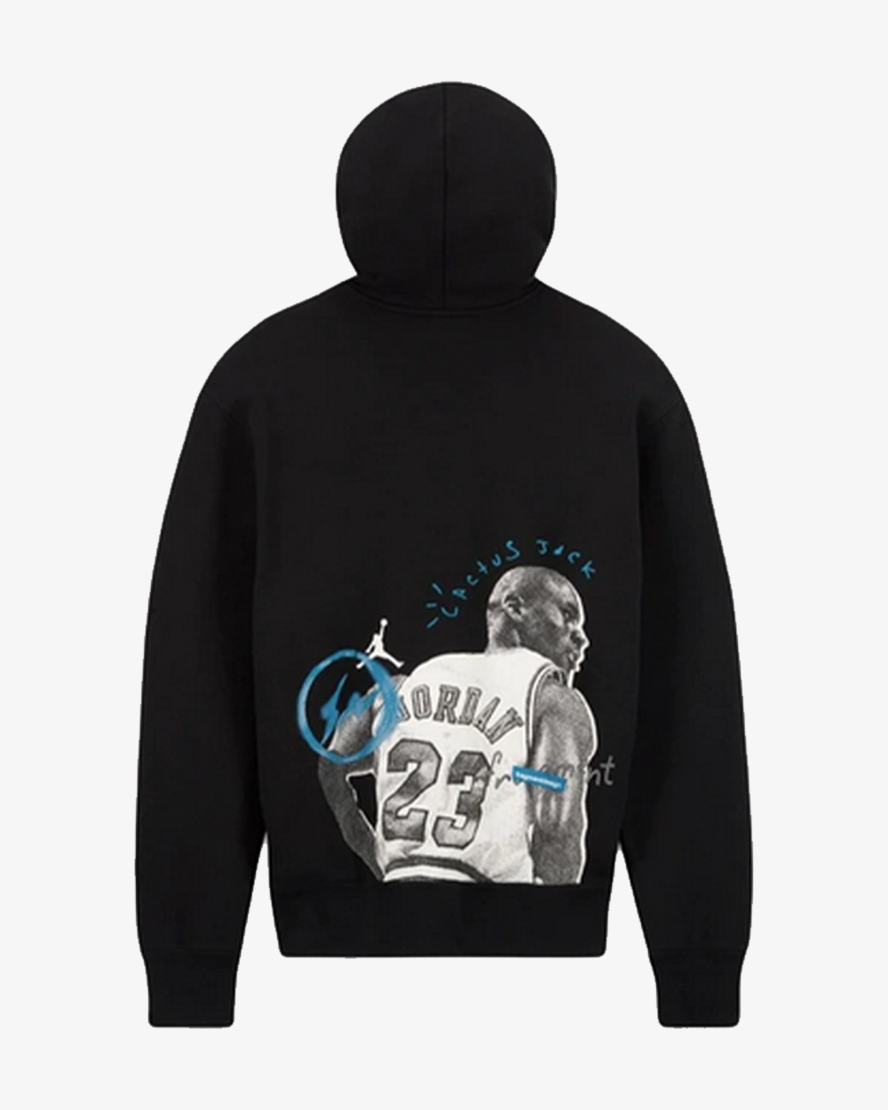 TRAVIS SCOTT X JORDAN X FRAGMENT HOODIE BLACK HOODIE LARGE