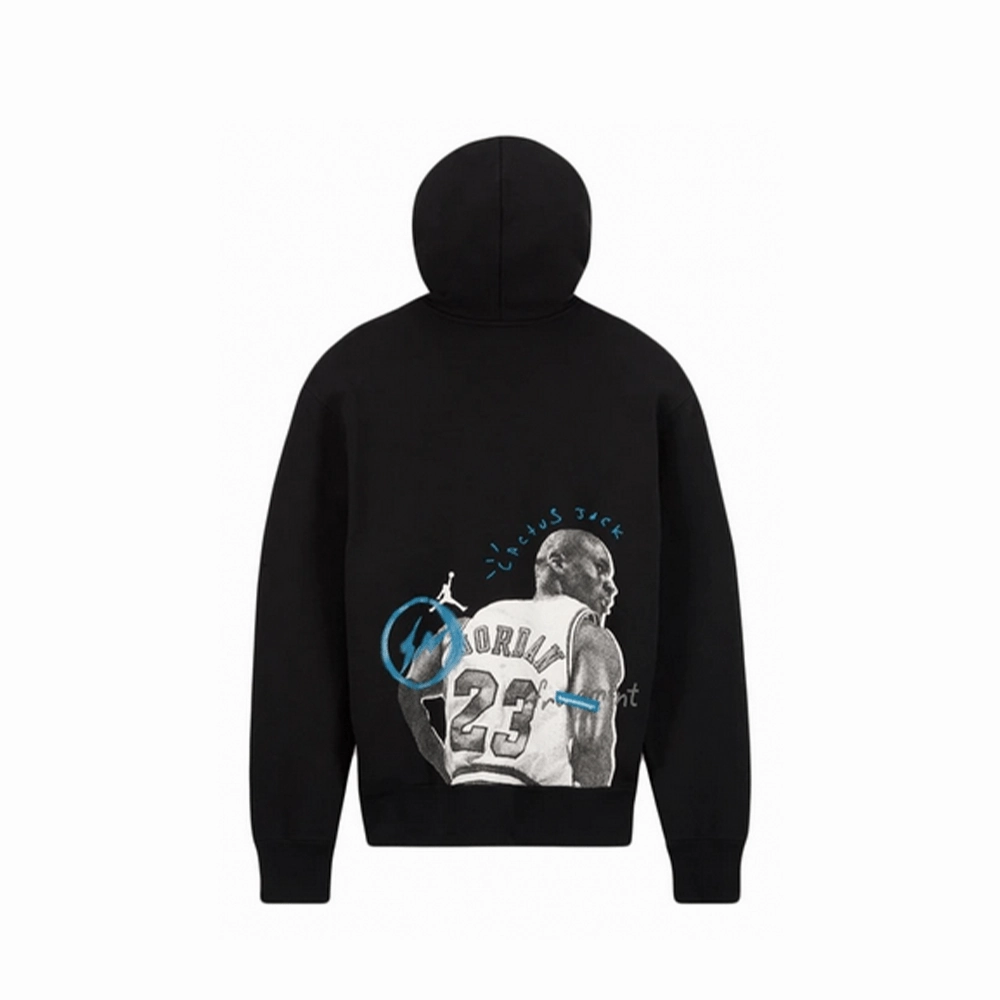 TRAVIS SCOTT X JORDAN X FRAGMENT HOODIE BLACK HOODIE (NEW) -