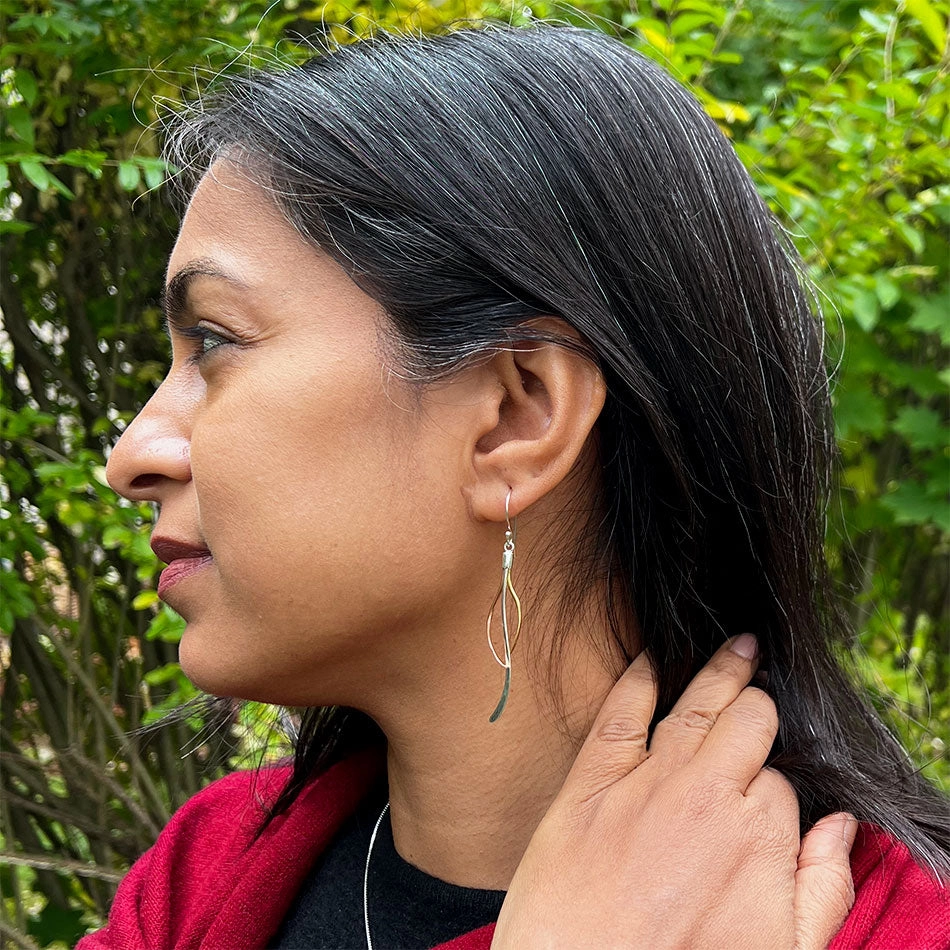 Triple Joy Earrings - Sterling, Copper, Brass - Indonesia
